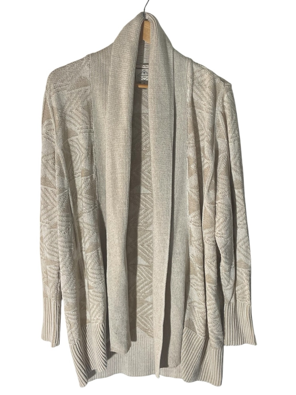 X4- Neutral Beige Open-Front Knit Cardigan size 1X